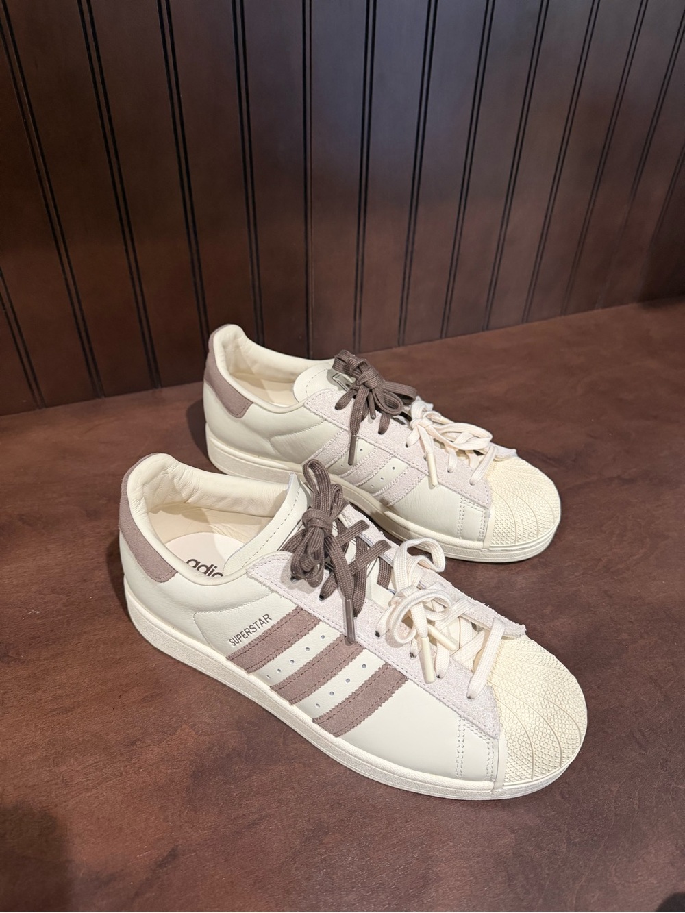 adidas x Molly Mae Women's Superstar Sneakers in Cream and Taupe